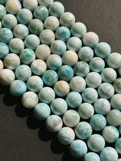 AA+ Natural Larimar Gemstone Round Bead 5mm 6mm 8mm 10mm 12mm Round Bead Beautiful 100% Natural Blue Larimar Bead Larimar Beads