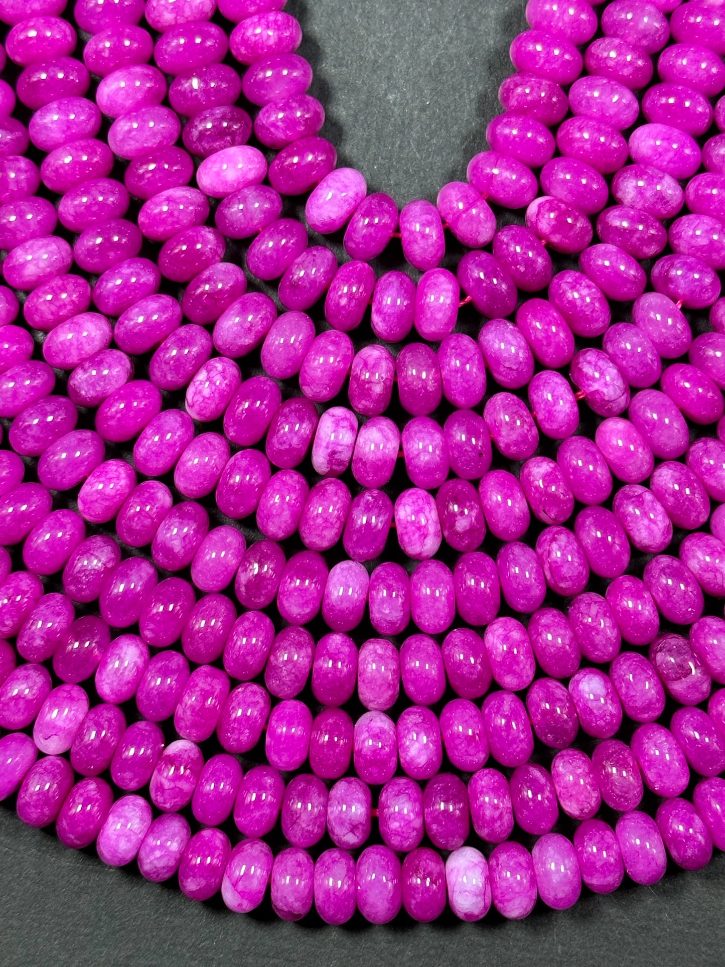 NATURAL Ruby Color Jade Gemstone Bead 8x5mm Rondelle Shape Bead, Beautiful Ruby Quartz Color Jade Beads, Great Quality Bead Full Strand 15.5"