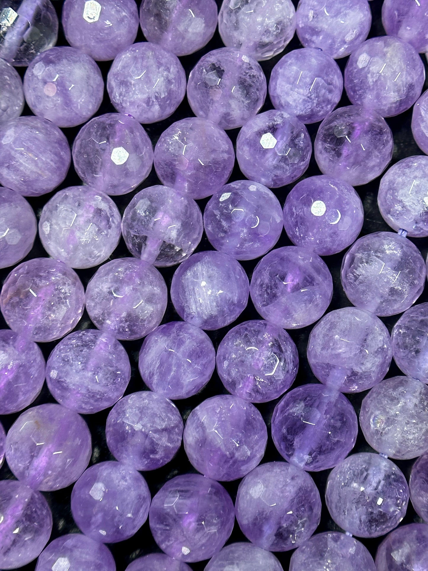 AAA Natural Lavender Jade Gemstone Bead Faceted 6mm 8mm 10mm Round Bead, Gorgeous Natural Clear Lavender Purple Jade Excellent Quality 15.5"