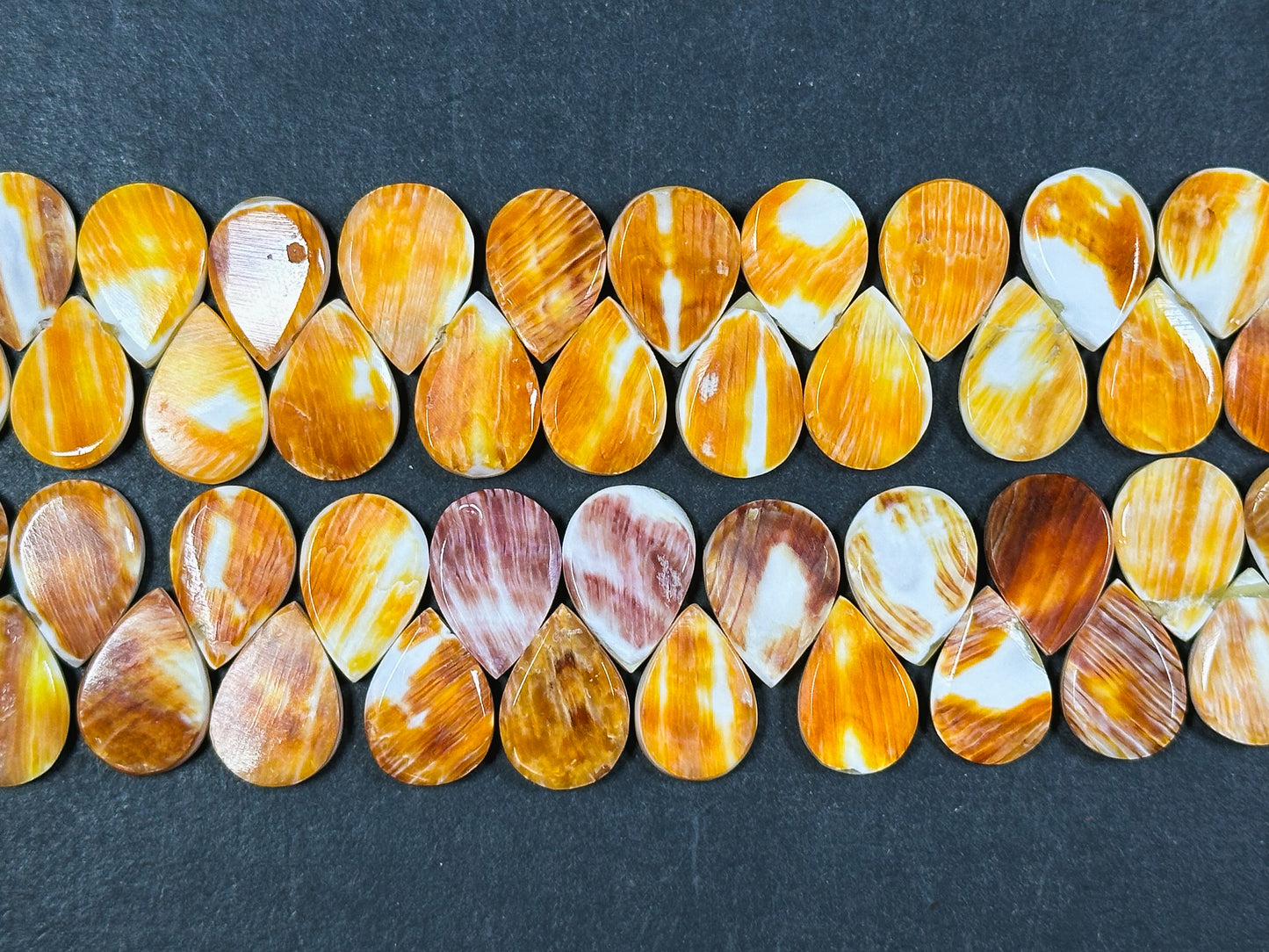 AAA Natural Spiny Oyster Shell Bead 15x10mm Teardrop Shape, Gorgeous Natural Orange Yellow Color Spiny Oyster Shell Beads Excellent Quality