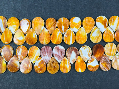 AAA Natural Spiny Oyster Shell Bead 15x10mm Teardrop Shape, Gorgeous Natural Orange Yellow Color Spiny Oyster Shell Beads Excellent Quality