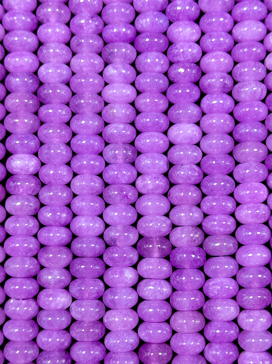 NATURAL Lavender Jade Gemstone Bead 8x5mm Rondelle Shape Bead, Beautiful Purple Color Jade Gemstone Bead Great Quality Bead Full Strand 15.5"