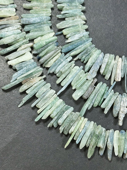 Natural Raw Kyanite Gemstone Beads Freeform Stick Shape Beads, Beautiful Natural Blue Green Color Kyanite Gemstone Beads, Full Strand 15.5"