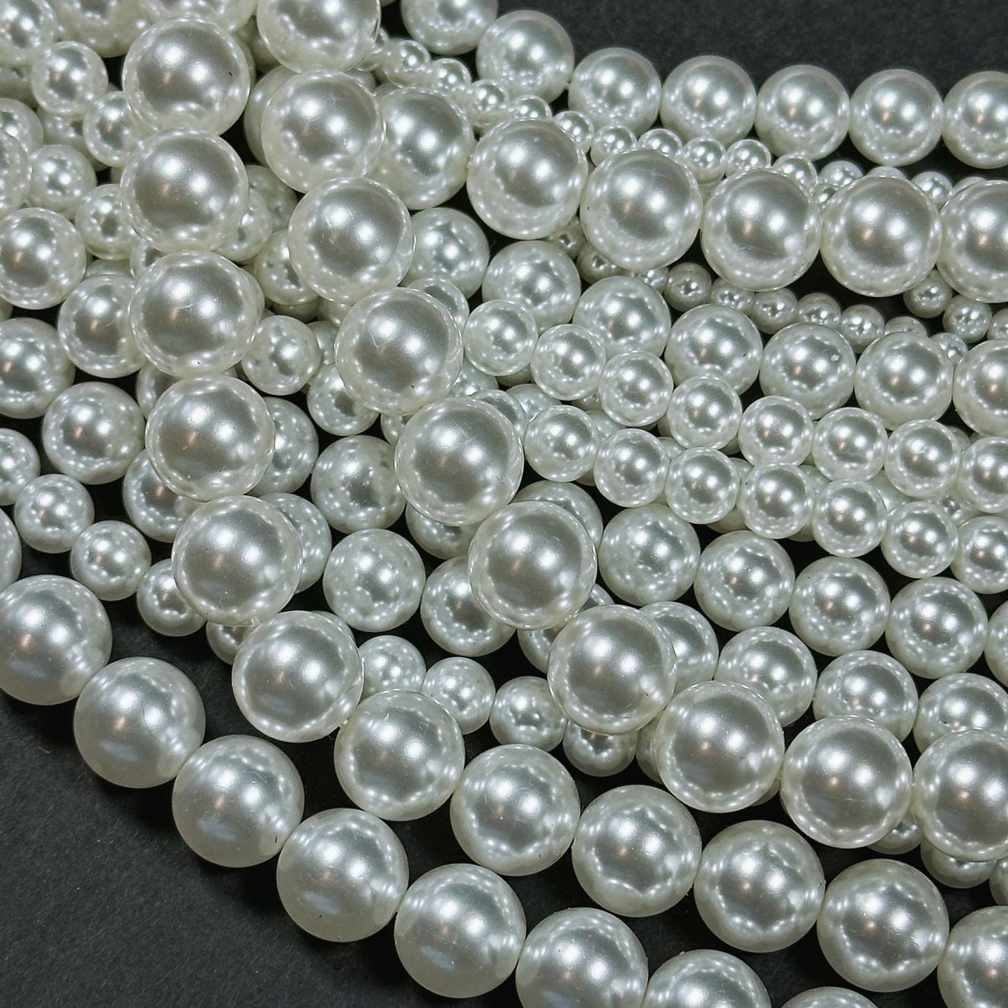 Swarovski Pearl Crystal Beads 4mm 6mm 8mm 10mm 12mm Round Bead, Beautiful White Swarovski Crystal Pearl Bead Genuine Round Swarovski Pearls 15.5"