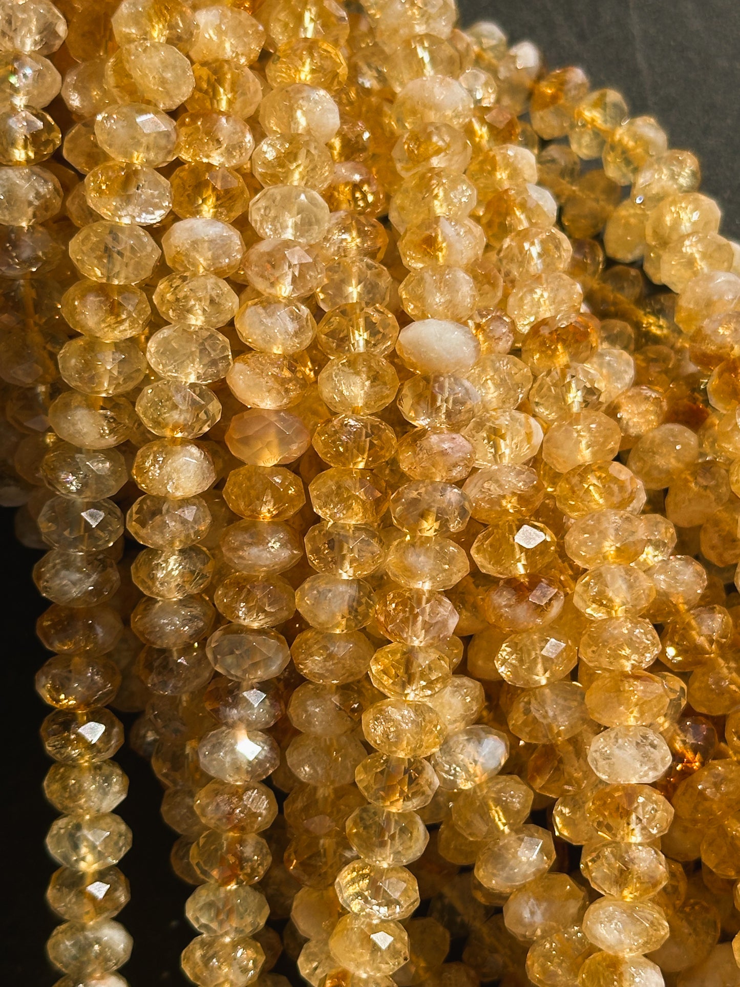 AAA Natural Citrine Gemstone Beads Faceted 5x8mm Rondelle Shape Bead, Beautiful Natural Orange Yellow Color Citrine, Excellent Quality 15.5"