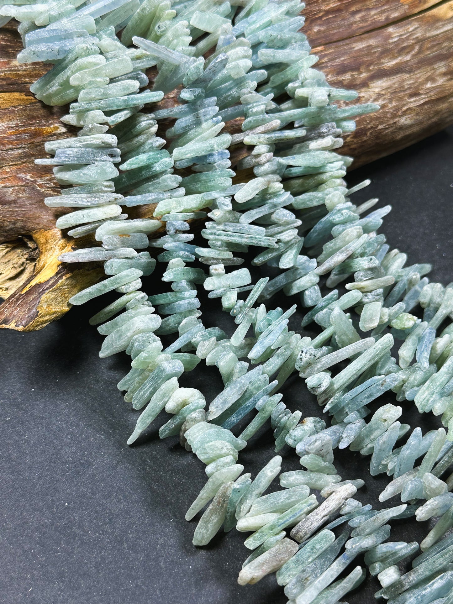 Natural Raw Kyanite Gemstone Beads Freeform Stick Shape Beads, Beautiful Natural Blue Green Color Kyanite Gemstone Beads, Full Strand 15.5"