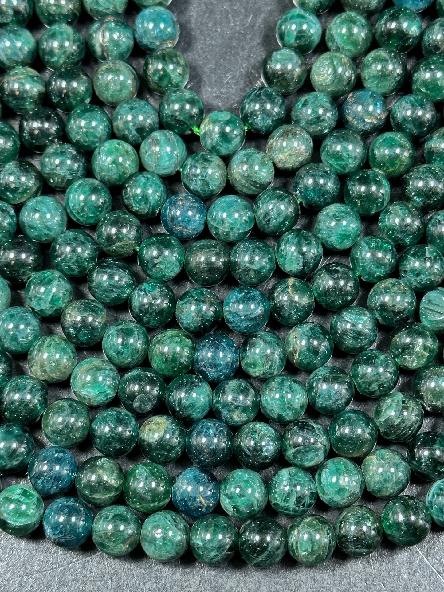 AAA Green Apatite Gemstone Bead 6mm 8mm 10mm Round Beads, Beautiful Green Color Apatite Gemstone Bead Full Strand 15.5", Great Quality Apatite Beads