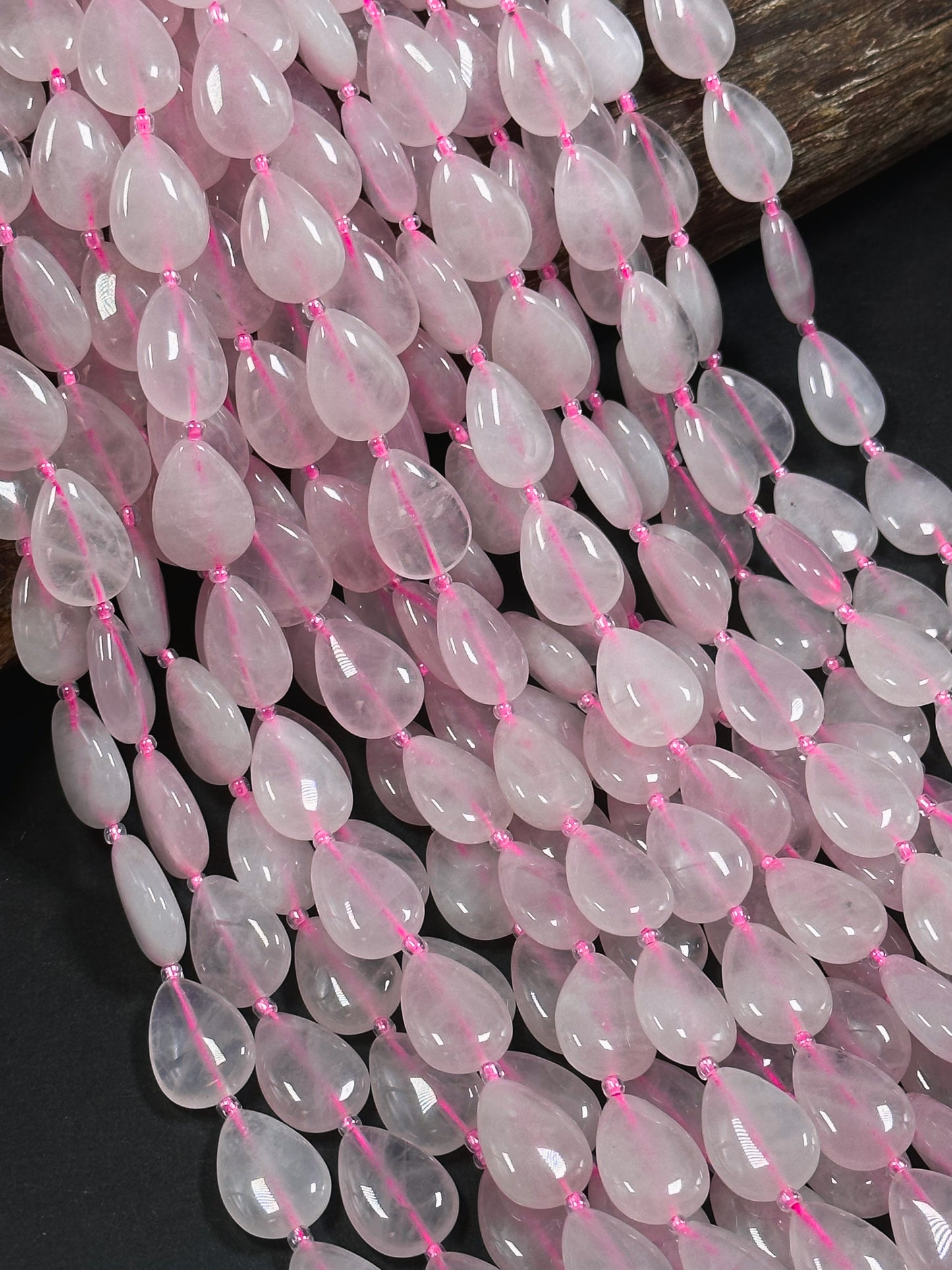 Natural Rose Quartz Gemstone Bead 18x13mm Teardrop Shape, Beautiful Natural Pink Color Rose Quartz Stone Bead Great Quality Full Strand 15.5