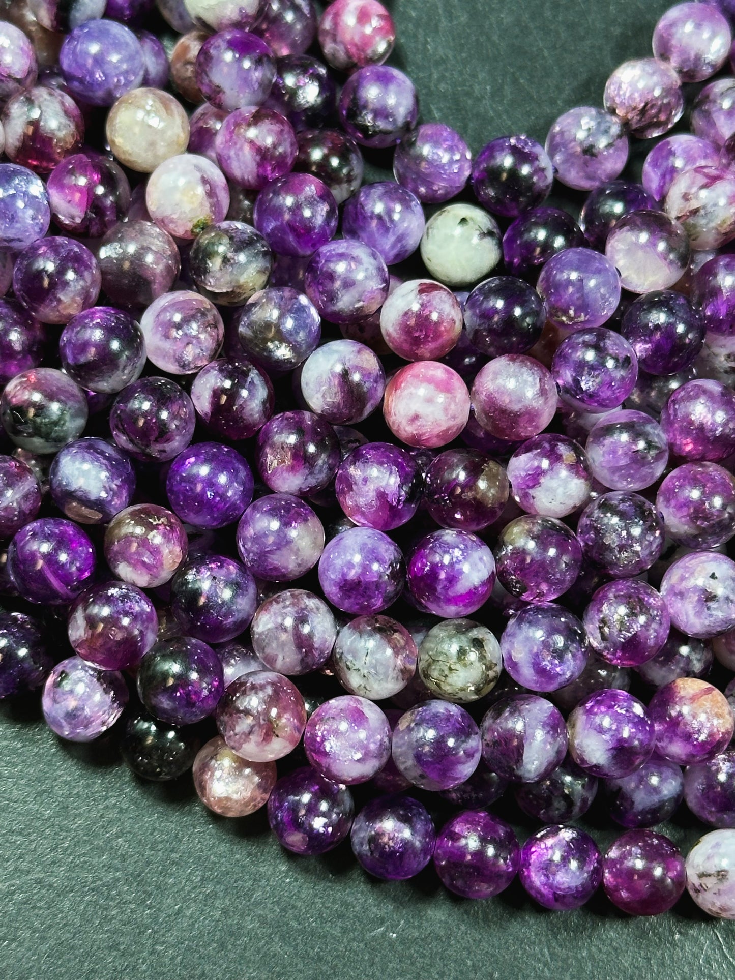 AAA Natural Purple Emerald Gemstone Bead 7mm 8mm 10mm Round Bead, Gorgeous Natural Purple Color Emerald Bead, Excellent Quality 15.5" Strand