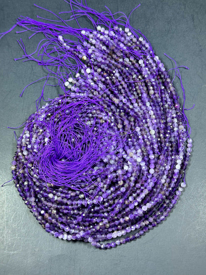 NATURAL Amethyst Gemstone Bead Faceted 5mm Round Beads, Gorgeous Natural Purple Color Amethyst Gemstone Beads Full Strand 15.5"