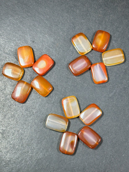 Natural Carnelian Gemstone Bead 19x13mm Rectangle Shape Beads, Beautiful Natural Orange Red Color Carnelian Beads, LOOSE BEADS (1pc)