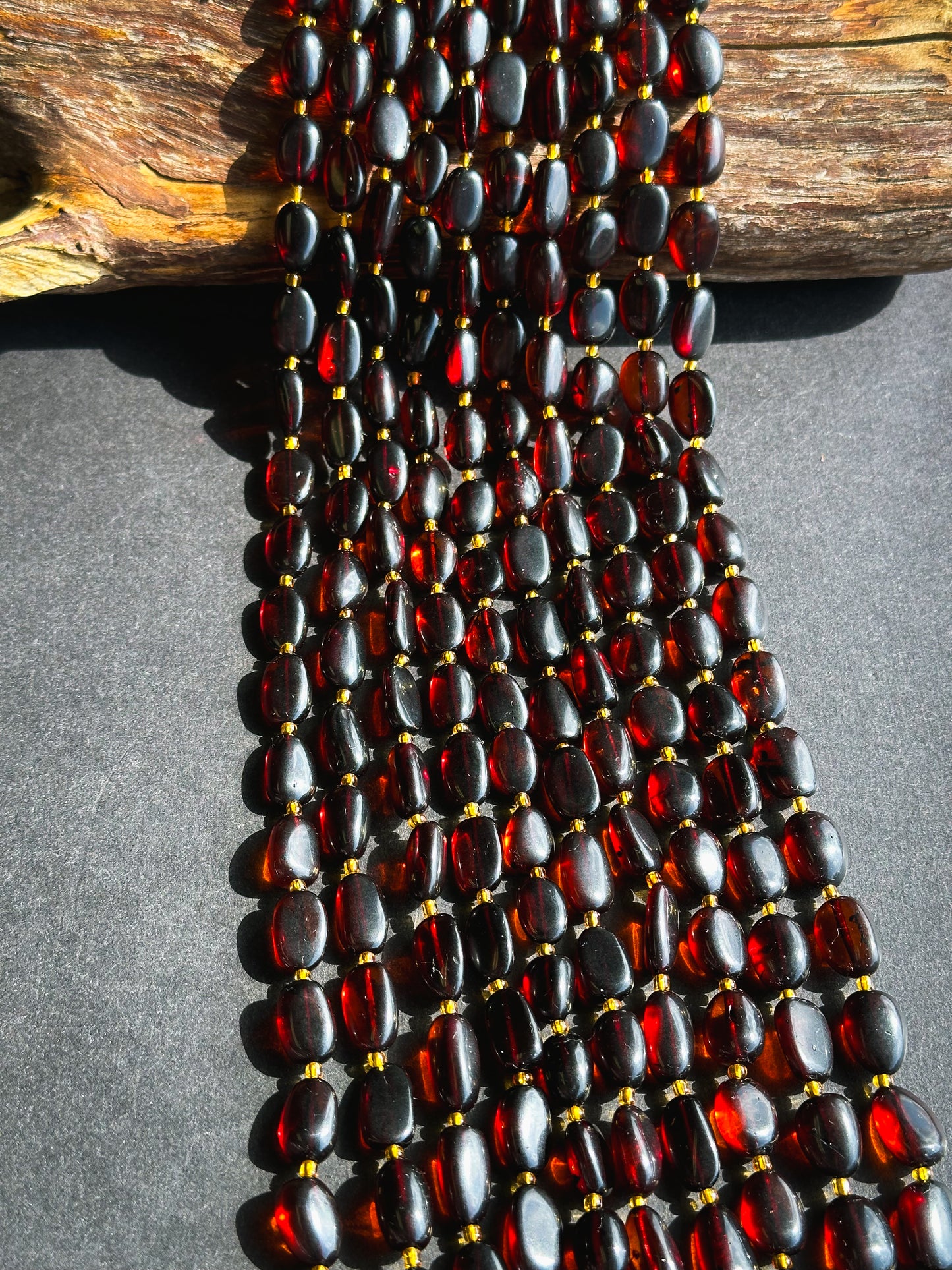 Natural Amber Gemstone Bead 14x10mm Oval Shape Bead, Beautiful Natural Dark Red Brown Color Amber Stone Bead Full Strand 15.5"