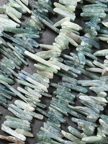 Natural Raw Kyanite Gemstone Beads Freeform Stick Shape Beads, Beautiful Natural Blue Green Color Kyanite Gemstone Beads, Full Strand 15.5"