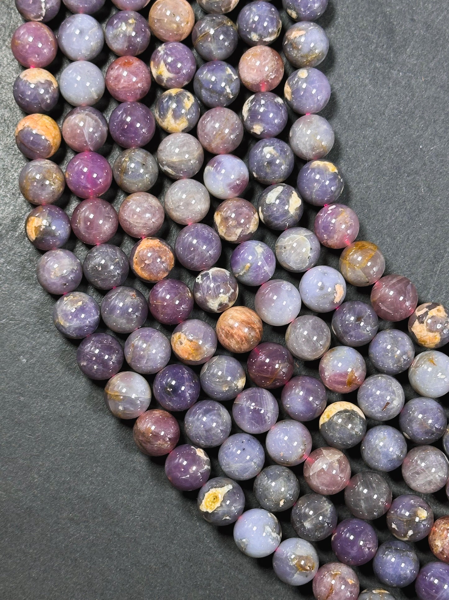 Natural Mauve Madagascar Rose Quartz Gemstone Bead 6mm 8mm 10mm 12mm Round Beads, Gorgeous High Quality Mauve Purple Rose Quartz Beads 15.5"