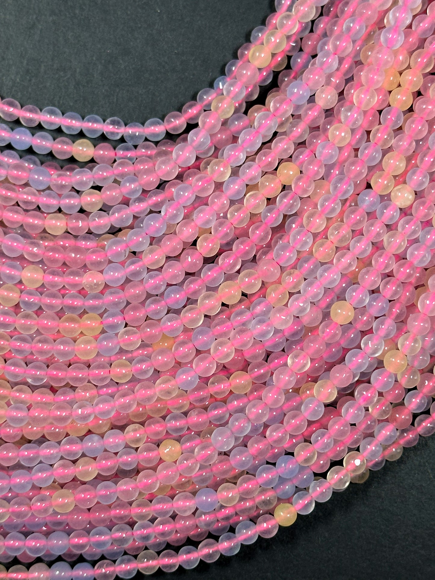 Natural Morganite Gemstone Bead 4mm Round Beads, Beautiful Multicolor Clear Pink Blue Yellow Color Morganite Great Quality Full Strand 15.5"