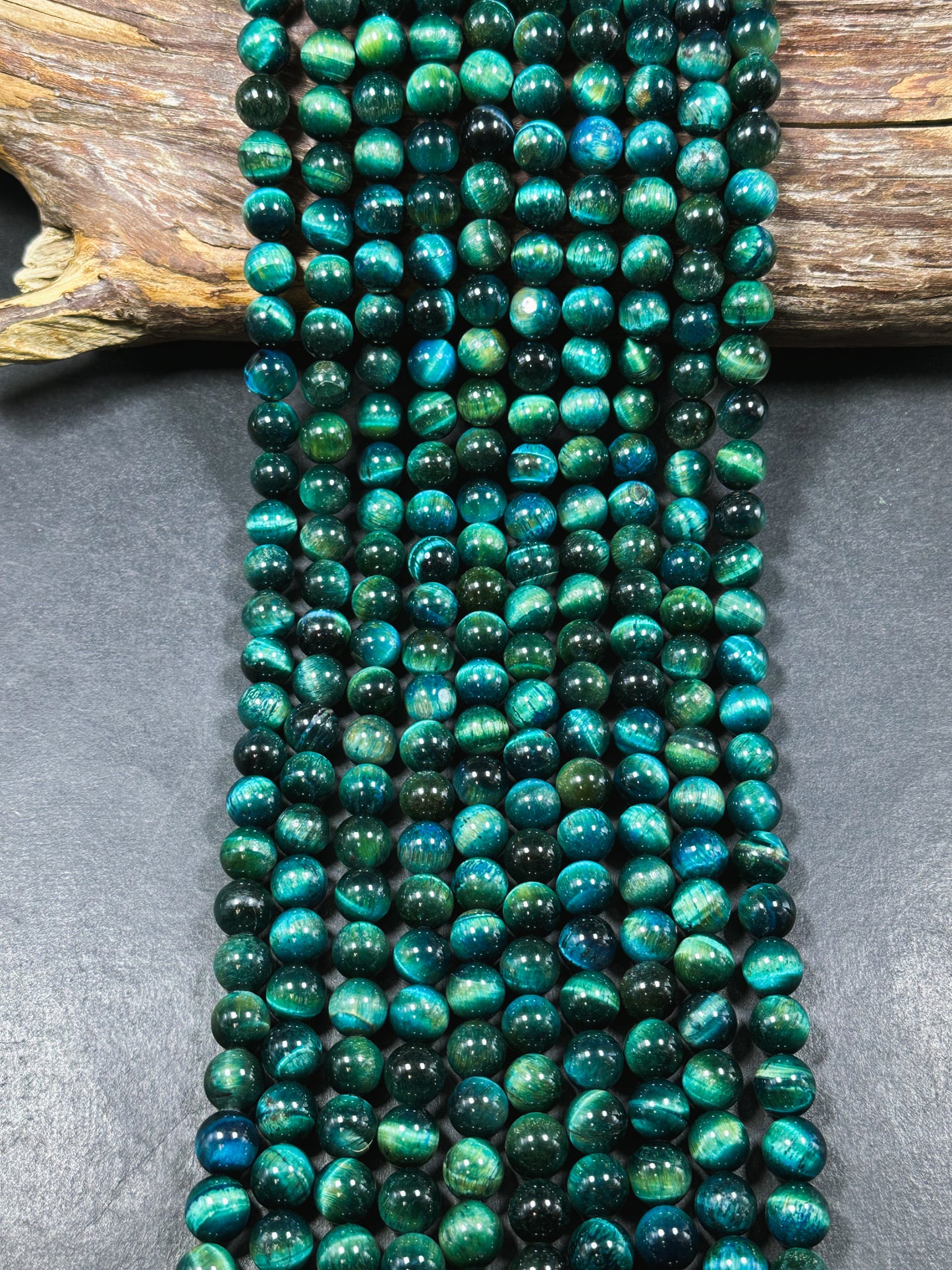 Beautiful Turquoise Green Teal Tiger Eye Gemstone 10mm Round Beads, Gorgeous Turquoise Green Teal Color Tiger Eye Gemstone Beads 15.5"