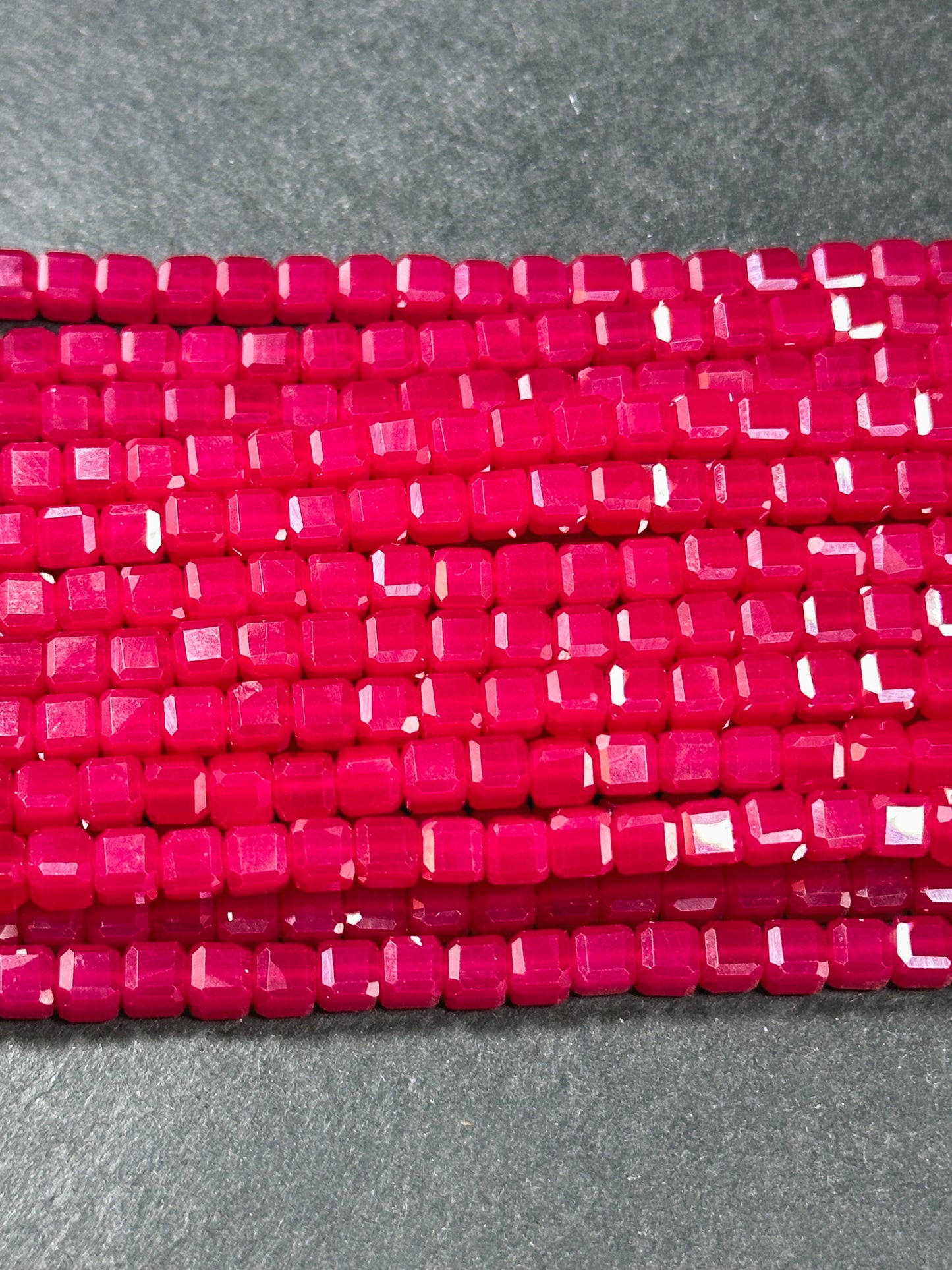 AAA Natural Red Ruby Gemstone Bead Faceted 4mm Cube Shape Beads, Beautiful Natural Red Ruby Stone Beads, Excellent Quality Full Strand 15.5"