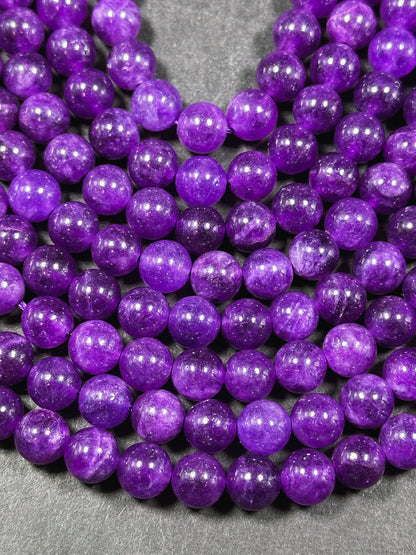 Natural Amethyst Gemstone Bead 8mm Round Beads, Gorgeous Natural Warm Purple Color Amethyst Gemstone Beads, Great Quality Full Strand 15.5"