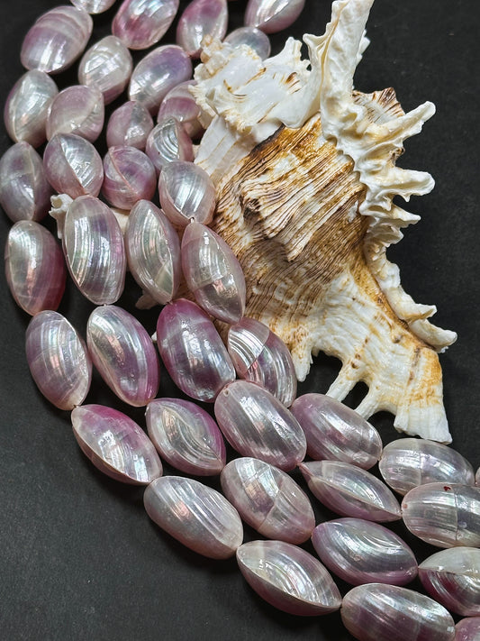 Natural Pink Sea Shell Beads, Natural Sea Shell Oval Shape Beads, Gorgeous Mauve Pink Color Sea Shell Beads, 15.5" Strand