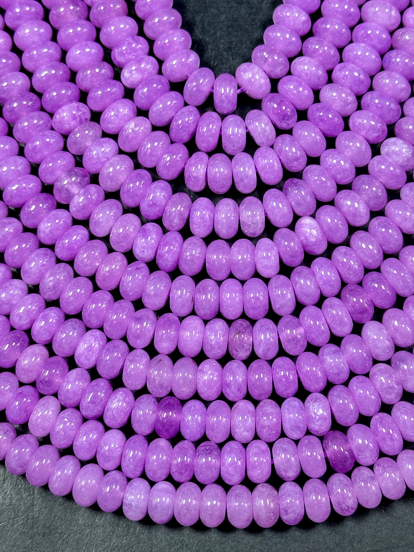 NATURAL Lavender Jade Gemstone Bead 8x5mm Rondelle Shape Bead, Beautiful Purple Color Jade Gemstone Bead Great Quality Bead Full Strand 15.5"