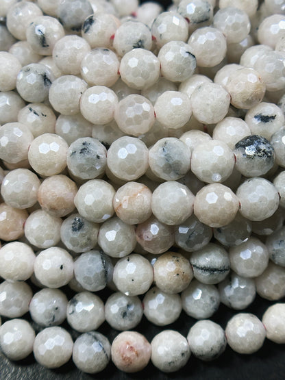 Mystic Natural Pink White Opal Gemstone Bead Faceted 6mm Round Bead, Beautiful Natural White Pink Color Mystic Opal Beads, Full Strand 15.5"