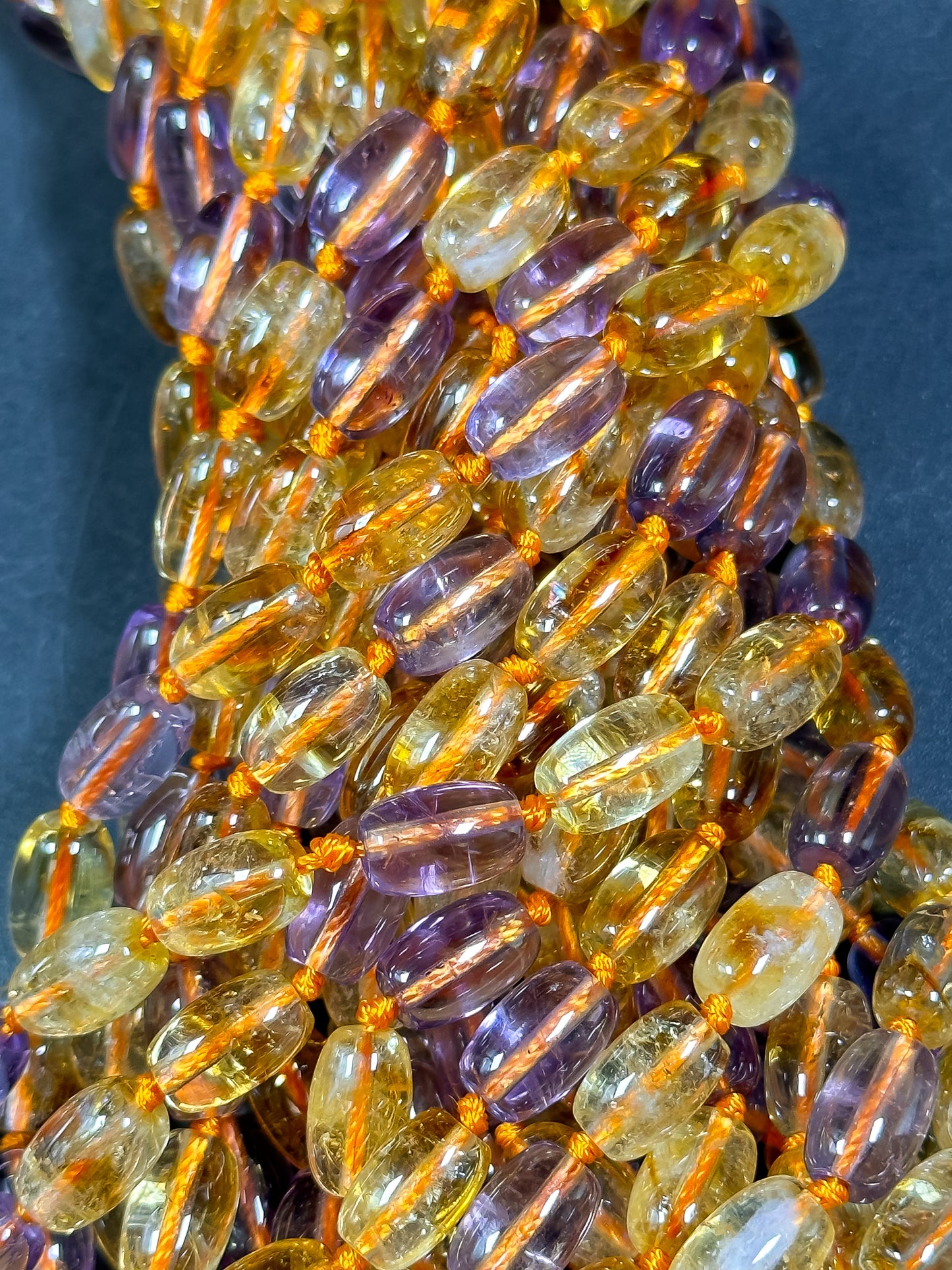 AAA NATURAL Ametrine Gemstone Bead 11x7mm Tube Shape, Beautiful Natural Orange Purple Color Citrine Amethyst Gemstone Bead Excellent Quality