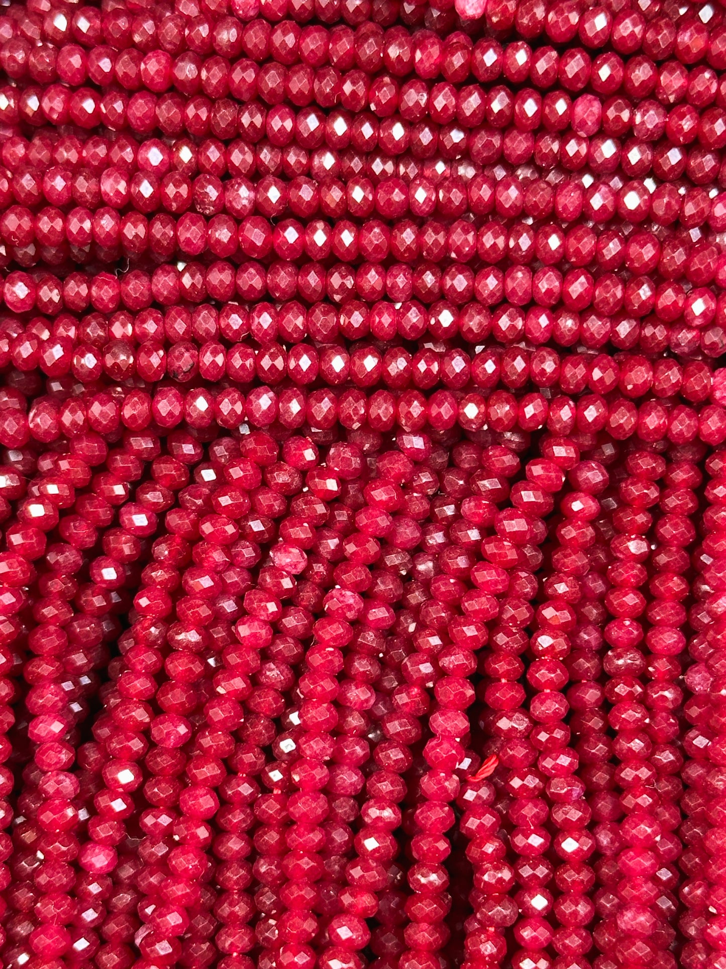 Natural Red Jade Gemstone Bead Faceted 3mm Bead, Gorgeous Natural Red Color Jade Bead Excellent Quality Full Strand 15.5"