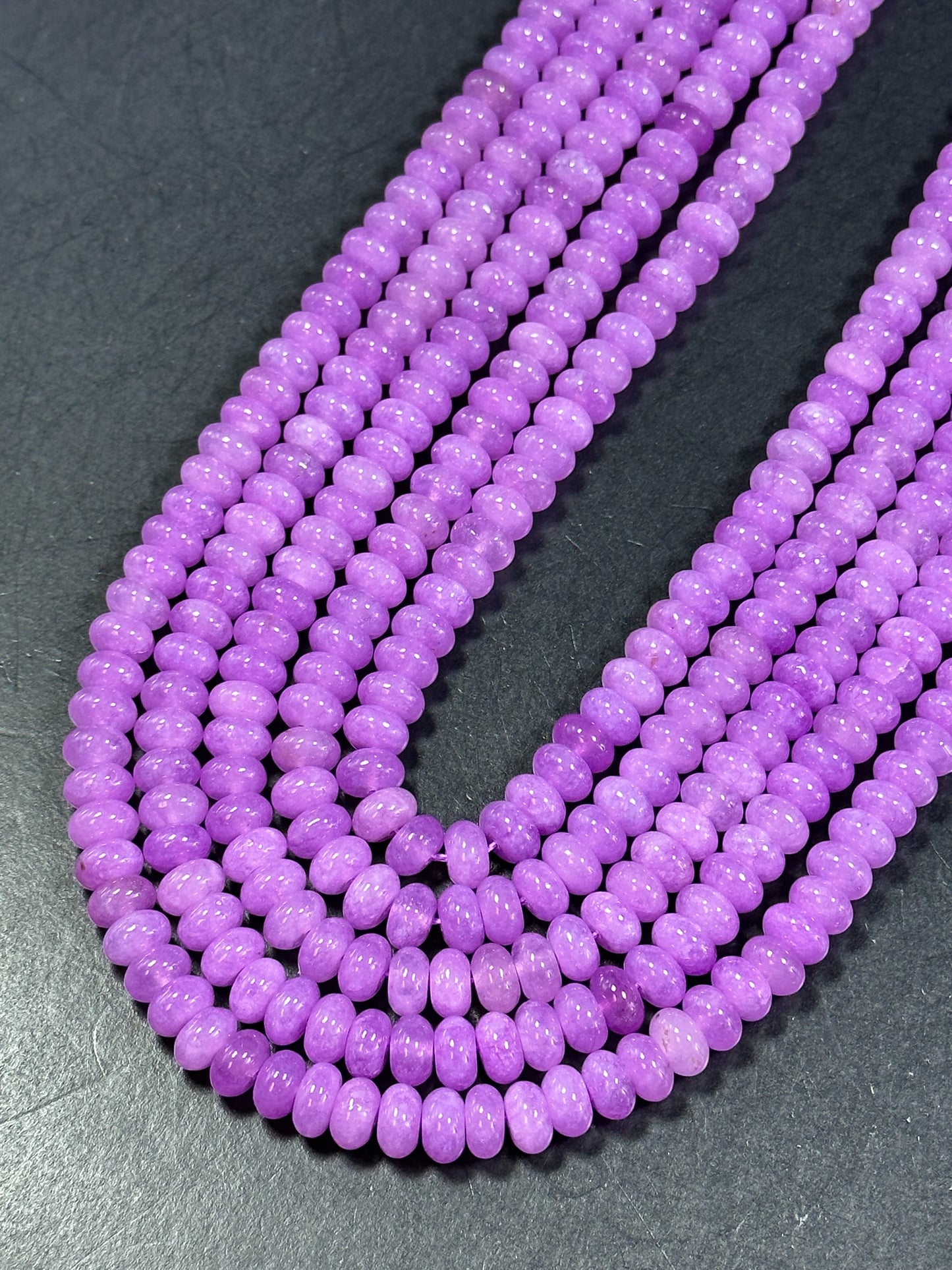 NATURAL Lavender Jade Gemstone Bead 8x5mm Rondelle Shape Bead, Beautiful Purple Color Jade Gemstone Bead Great Quality Bead Full Strand 15.5"