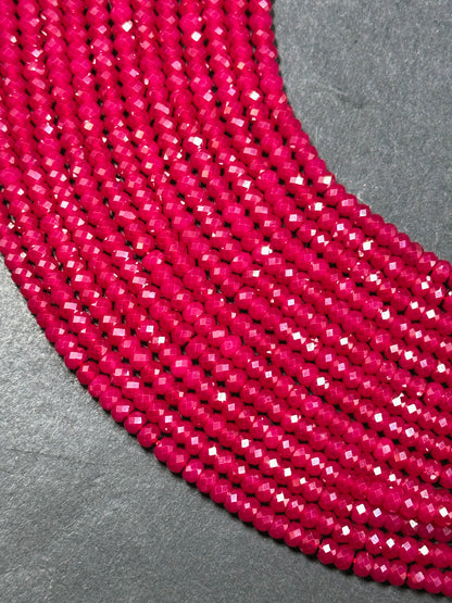 AAA Natural Red Ruby Gemstone Bead Faceted 3x4mm Rondelle Beads, Beautiful Natural Red Ruby Stone Beads, Excellent Quality Full Strand 15.5"