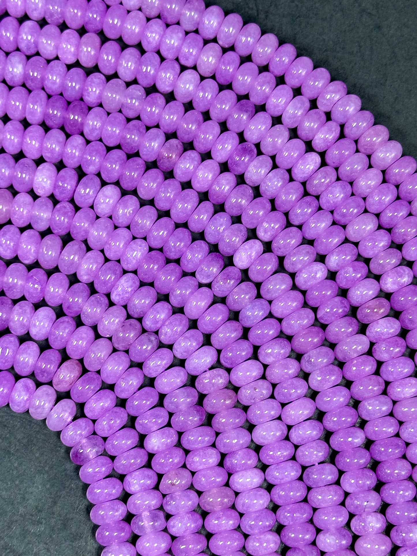 NATURAL Lavender Jade Gemstone Bead 8x5mm Rondelle Shape Bead, Beautiful Purple Color Jade Gemstone Bead Great Quality Bead Full Strand 15.5"