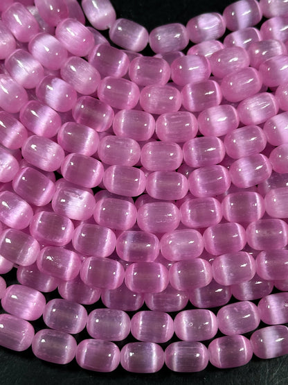 Natural Pink Selenite Gemstone Bead 12x8mm Tube Shape Bead, Beautiful Pink Color Selenite Gemstone Beads, Great Quality Full Strand 15.5"