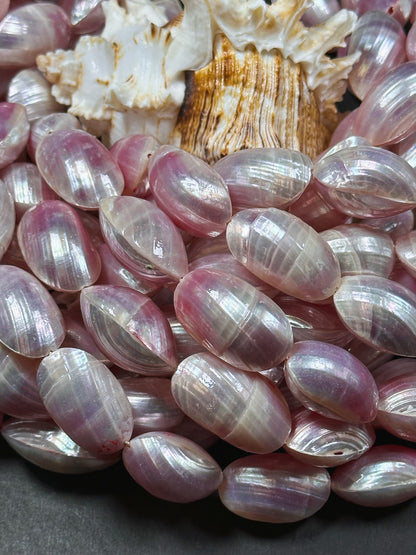 Natural Pink Sea Shell Beads, Natural Sea Shell Oval Shape Beads, Gorgeous Mauve Pink Color Sea Shell Beads, 15.5" Strand