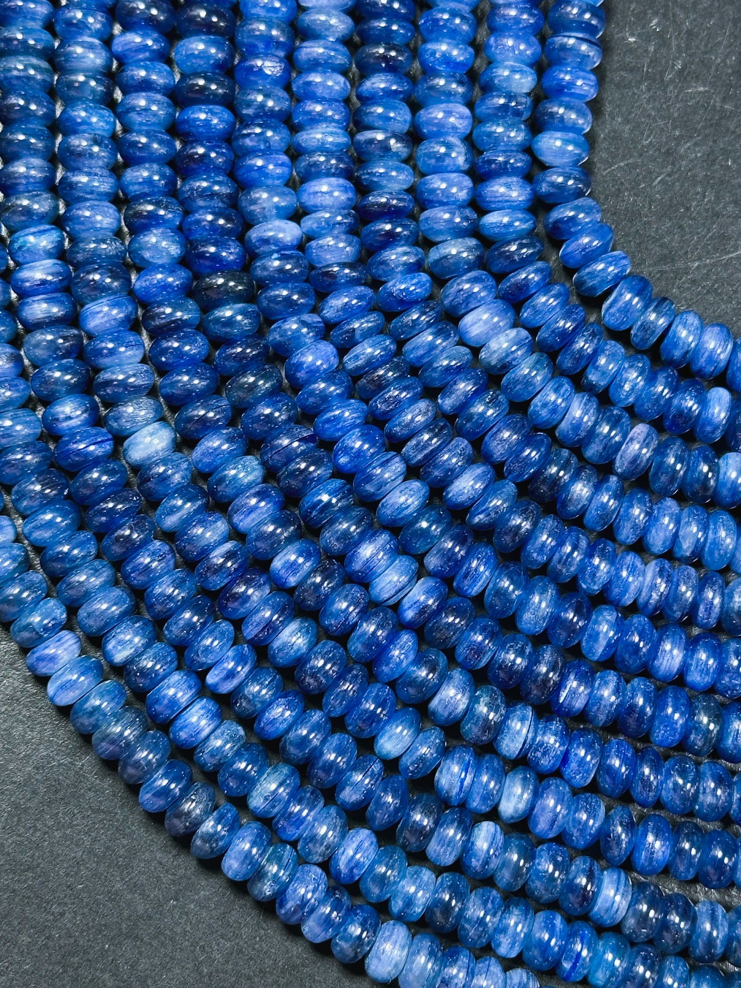 AAA Natural Kyanite Gemstone Bead 6x3mm Rondelle Shape, Beautiful Natural Blue Color Kyanite Gemstone Bead, Excellent Quality 15.5" Strand