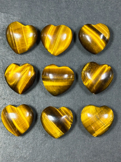 Natural Tiger Eye Gemstone Bead 20mm Heart Shape Beads, Beautiful Natural Golden Brown Color Tiger Eye Gemstone Beads, LOOSE Beads (1pc)