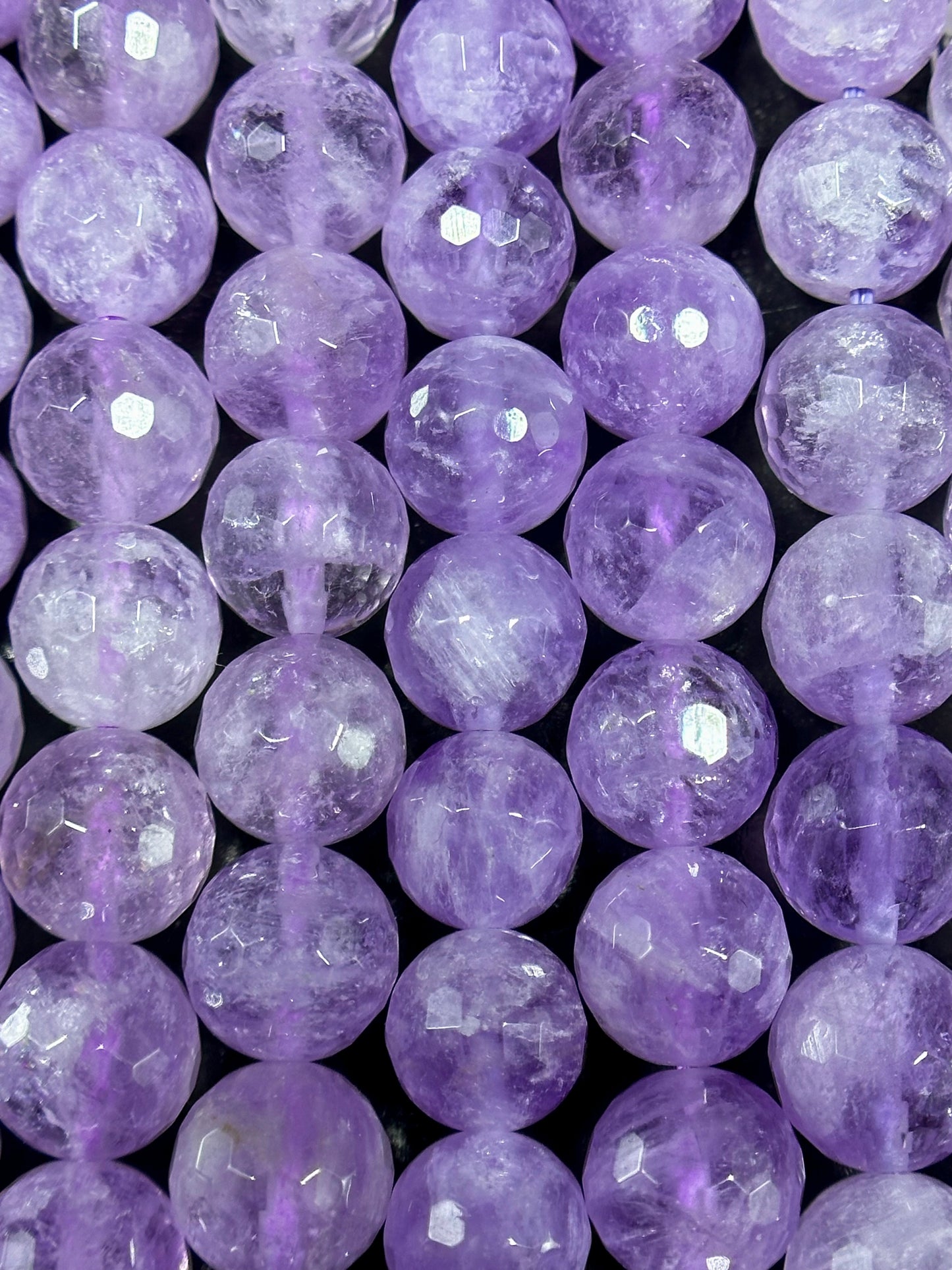 AAA Natural Lavender Jade Gemstone Bead Faceted 6mm 8mm 10mm Round Bead, Gorgeous Natural Clear Lavender Purple Jade Excellent Quality 15.5"