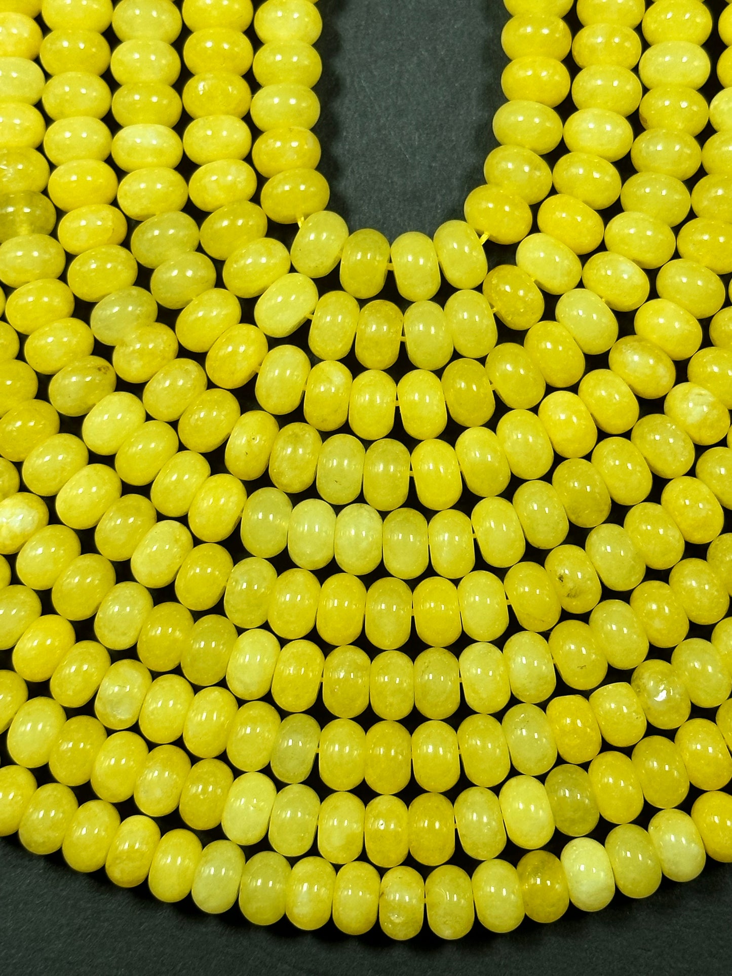 NATURAL Yellow Jade Gemstone Bead 8x5mm Rondelle Shape Bead, Beautiful Yellow Color Jade Gemstone Bead, Great Quality Bead Full Strand 15.5"