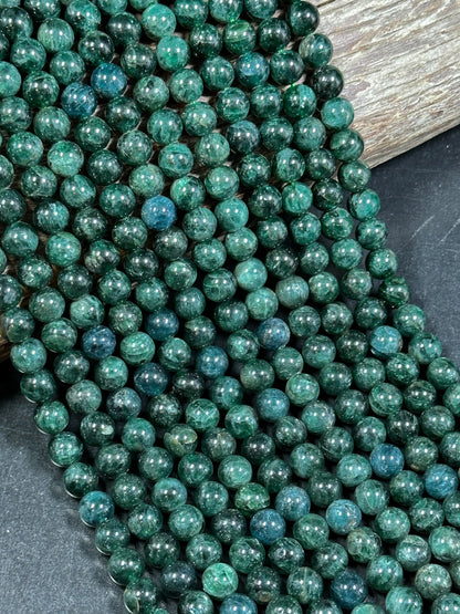 AAA Green Apatite Gemstone Bead 6mm 8mm 10mm Round Beads, Beautiful Green Color Apatite Gemstone Bead Full Strand 15.5", Great Quality Apatite Beads