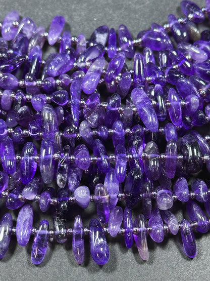 Natural Amethyst Gemstone Bead Freeform Stick Shape Beads, Gorgeous Natural Purple Color Amethyst Gemstone Beads, Full Strand 15.5"