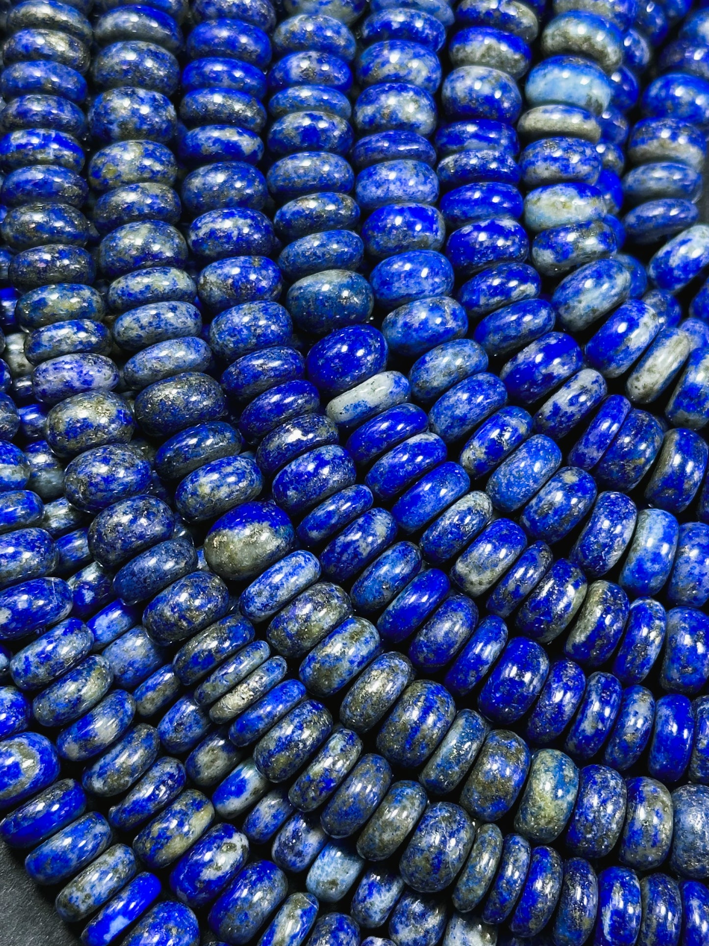 Natural Lapis Lazuli Gemstone Bead 8x3mm Rondelle Shape, Beautiful Natural Blue Color Lapis Lazuli Stone Bead Excellent Quality 15.5" Strand