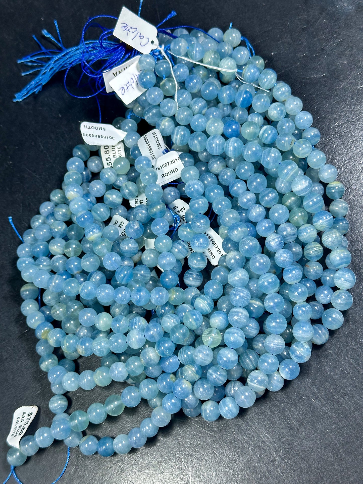 AAA Natural Super Blue Calcite Stone Bead 6mm 8mm 10mm Round Bead. Beautiful Natural Super Blue Color, High Quality Gemstone Beads