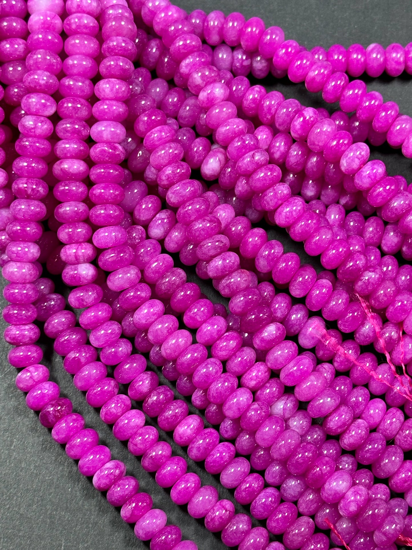 NATURAL Ruby Color Jade Gemstone Bead 8x5mm Rondelle Shape Bead, Beautiful Ruby Quartz Color Jade Beads, Great Quality Bead Full Strand 15.5"