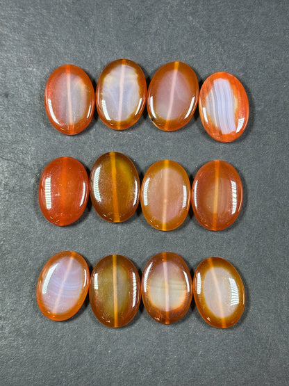 Natural Carnelian Gemstone Bead 18x13mm, 25x18mm Oval Shape Beads, Beautiful Natural Orange Red Color Carnelian Beads, LOOSE BEADS (1pc)