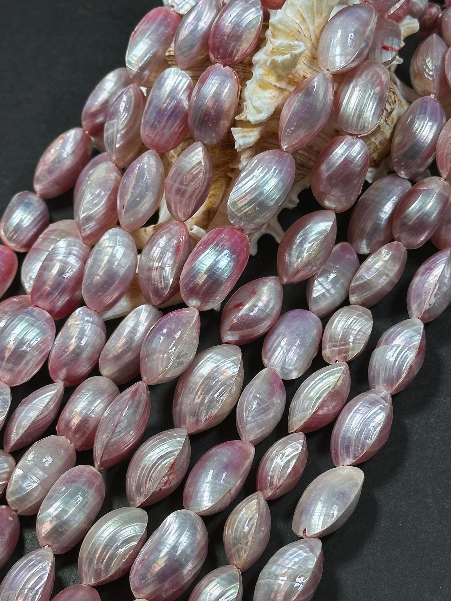 Natural Pink Sea Shell Beads, Natural Sea Shell Oval Shape Beads, Gorgeous Mauve Pink Color Sea Shell Beads, 15.5" Strand