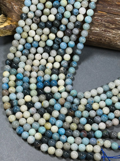 Natural Trolleite Gemstone Bead 6mm 8mm 10mm Round Beads, Beautiful Natural Multicolor Blue Color Trolleite Beads, Excellent Quality 15.5"