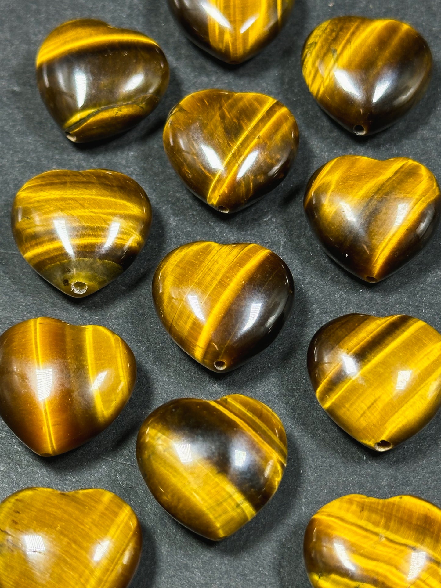 Natural Tiger Eye Gemstone Bead 20mm Heart Shape Beads, Beautiful Natural Golden Brown Color Tiger Eye Gemstone Beads, LOOSE Beads (1pc)