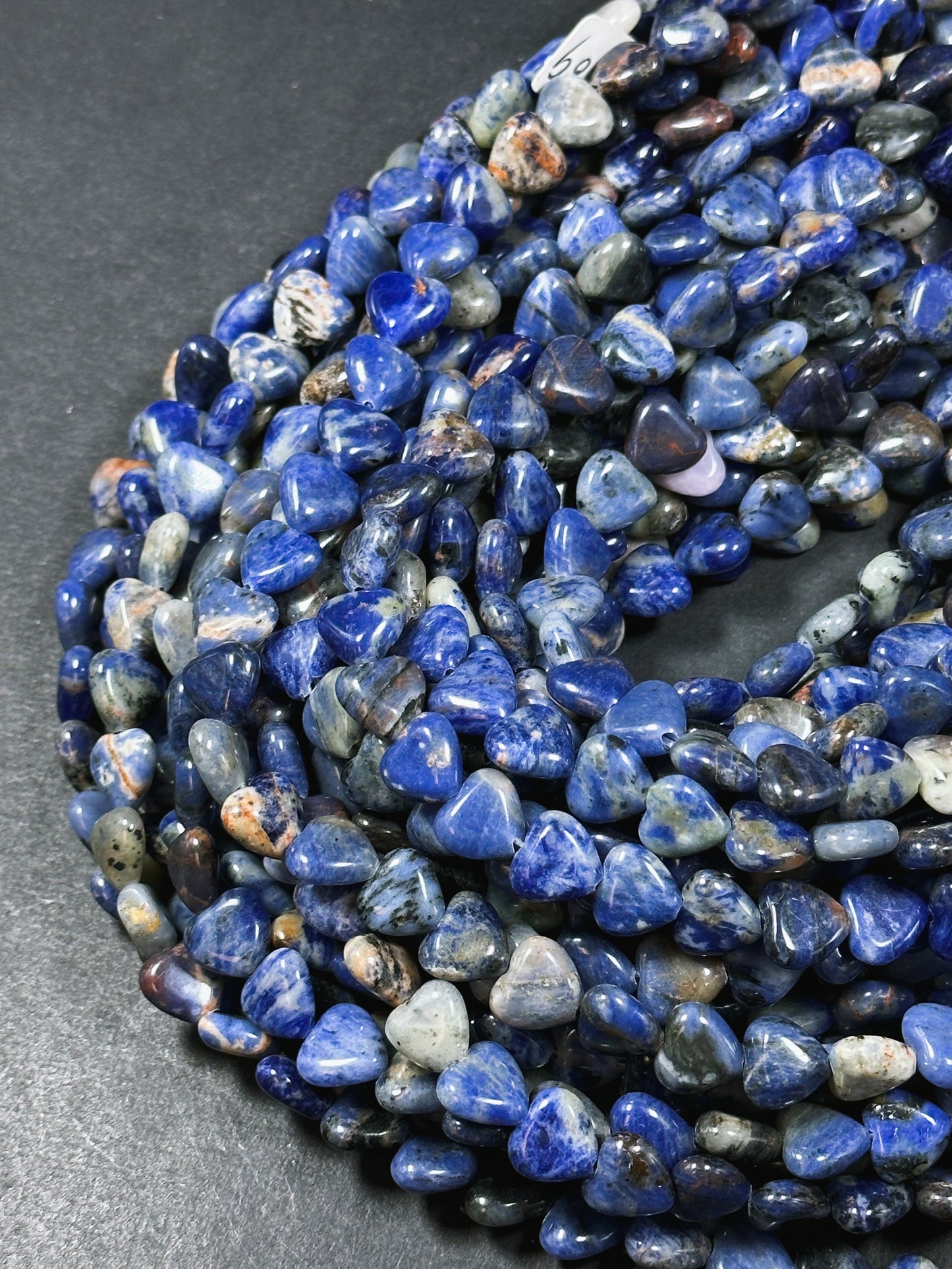 Natural Sunset Sodalite Gemstone Bead 10mm Heart Shape Bead, Beautiful Natural Blue Orange Sodalite Bead Excellent Quality Full Strand 15.5"