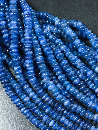 AAA Natural Kyanite Gemstone Bead 6x3mm Rondelle Shape, Beautiful Natural Blue Color Kyanite Gemstone Bead, Excellent Quality 15.5" Strand