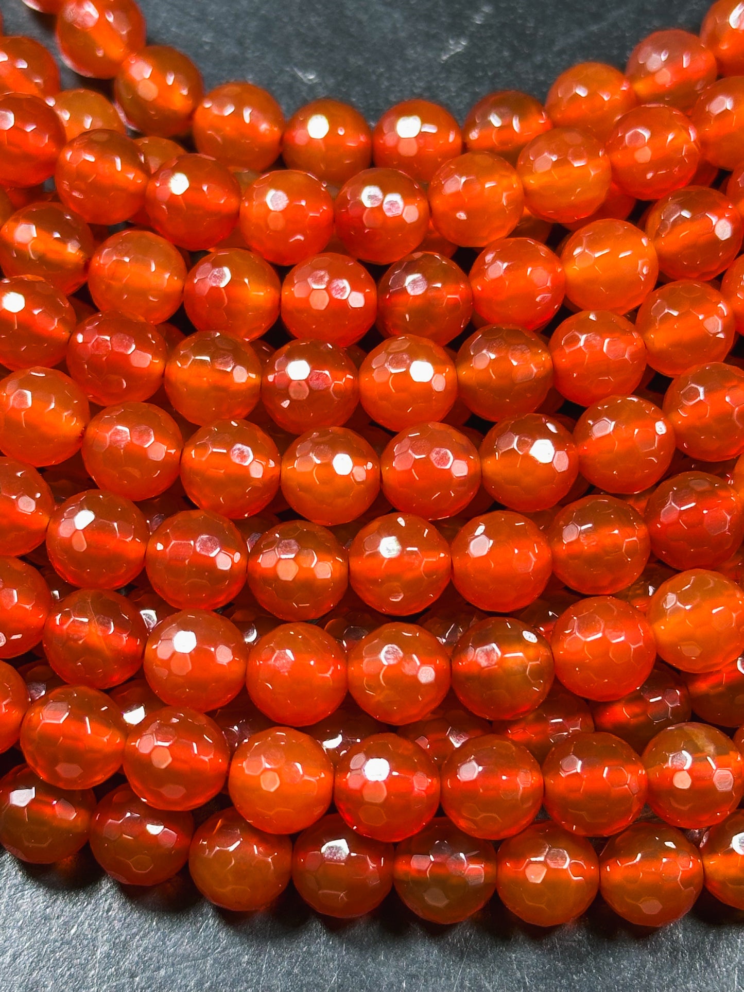 AAA Natural Carnelian Gemstone Bead Faceted 4mm 6mm 8mm 10mm 12mm Round Bead, Beautiful Natural Red Orange Carnelian Stone Bead 15.5" Strand