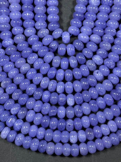 NATURAL Jade Gemstone Bead 8x5mm Rondelle Shape Beads, Beautiful Dark Periwinkle Color Jade Gemstone Beads, Great Quality Full Strand 15.5"