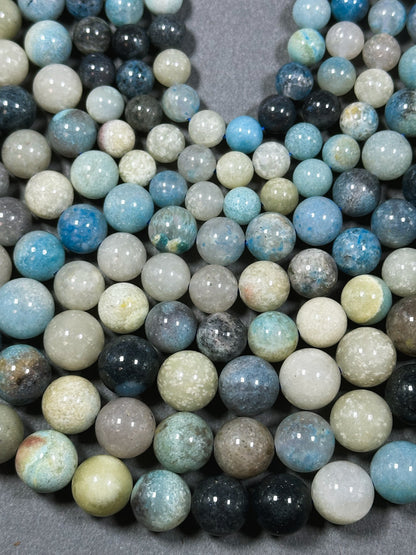 Natural Trolleite Gemstone Bead 6mm 8mm 10mm Round Beads, Beautiful Natural Multicolor Blue Color Trolleite Beads, Excellent Quality 15.5"